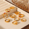 Wholesale Stainless Steel Geometric Diamond Ring For Women