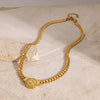 Wholesale Stainless Steel Geometric Diamondencrusted Retro Light Luxury Clavicle Chain Necklace With Electroplating For Women