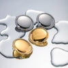 Wholesale Stainless Steel Geometric Disc Earrings With Diamond Inlay And Gold Plated For Women