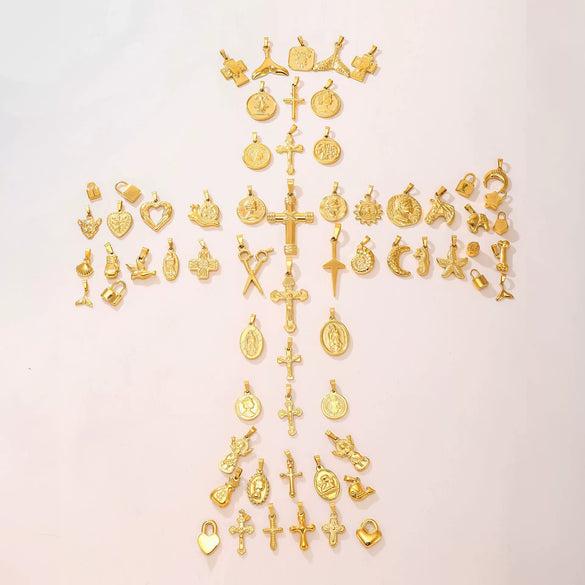 Wholesale Stainless Steel Geometric Diy Pendant Jewelry With 18K Gold Plating