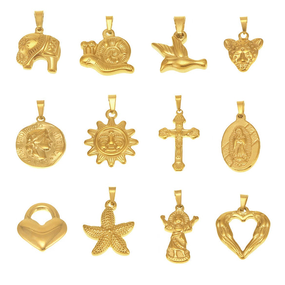 Wholesale Stainless Steel Geometric Diy Pendant Jewelry With 18K Gold Plating