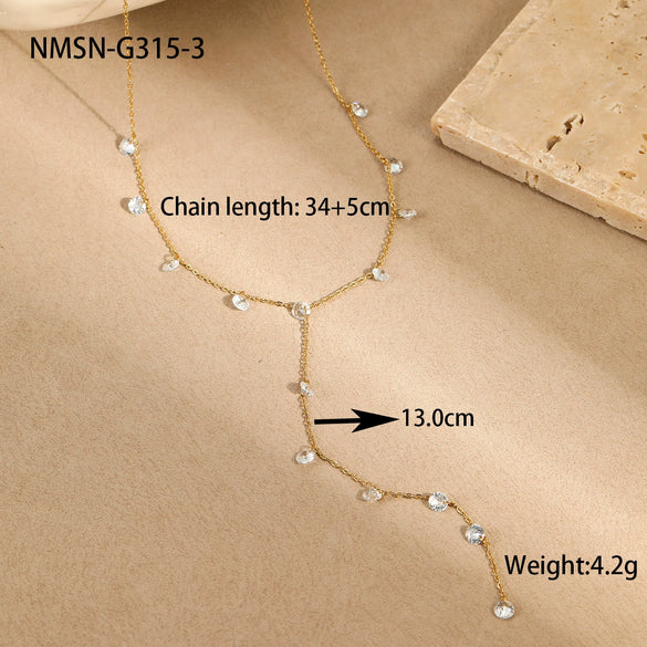 Wholesale Stainless Steel Geometric Dopamine Necklace With 18K Gold Color Electroplating For Women