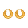 Wholesale Stainless Steel Geometric Dot Hammer Pattern Electroplated Ushaped Cut Out Asymmetrical Earrings For Women
