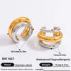 Wholesale Stainless Steel Geometric Double C Earless Ear Bone Clip Earrings With Electroplated 18K Gold For Women