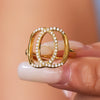 Wholesale 316L Stainless Steel Geometric Double Circle Ring Electroplated Fashion Design