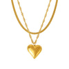 Wholesale Stainless Steel Geometric Double Clavicle Necklace Jewelry Electroplated With 18K Gold For Women Light Luxury Style
