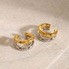 Wholesale Stainless Steel Geometric Double Cshaped Electroplated Women's Ear Clip Earrings