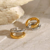 Wholesale Stainless Steel Geometric Double Cshaped Electroplated Women's Ear Clip Earrings