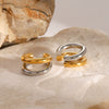Wholesale Stainless Steel Geometric Double Cshaped Electroplated Women's Ear Clip Earrings