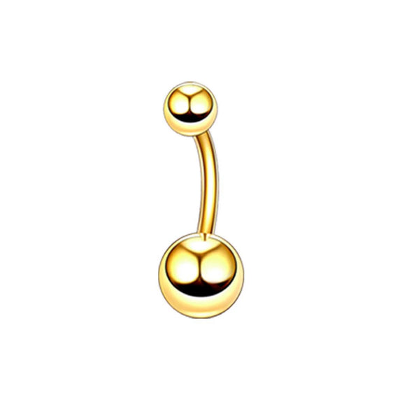 Wholesale Stainless Steel Geometric Double Drill Double Ball Diamond Navel Ring For Unisex