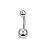 Wholesale Stainless Steel Geometric Double Drill Double Ball Diamond Navel Ring For Unisex