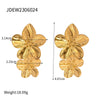 Wholesale Stainless Steel Geometric Double Flower Electroplated Women's Earrings Fashion Light Luxury Style
