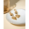Wholesale Stainless Steel Geometric Double Love Earrings Jewelry With Electroplating