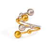 Wholesale Stainless Steel Geometric Double Opening Ring With Gold And Silver Color Matching And Electroplating