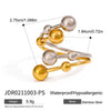 Wholesale Stainless Steel Geometric Double Opening Ring With Gold And Silver Color Matching And Electroplating