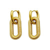 Wholesale Stainless Steel Geometric Double Ring Earrings 14K Gold Plated