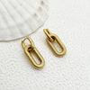 Wholesale Stainless Steel Geometric Double Ring Earrings 14K Gold Plated