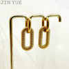 Wholesale Stainless Steel Geometric Double Ring Earrings 14K Gold Plated