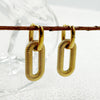 Wholesale Stainless Steel Geometric Double Ring Earrings 14K Gold Plated