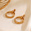 Wholesale Stainless Steel Geometric Double Round Earrings With Electroplating Design For Women