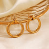 Wholesale Stainless Steel Geometric Double Round Earrings With Electroplating Design For Women