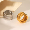 Wholesale Stainless Steel Geometric Doublelayer Ring Electroplated Hand Jewelry For Women