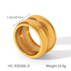 Wholesale Stainless Steel Geometric Doublelayer Ring Electroplated Hand Jewelry For Women