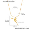 Wholesale Stainless Steel Geometric Doublelayer Stacked Necklace With Dancing Girl Pendant For Women Electroplated Luxury Style