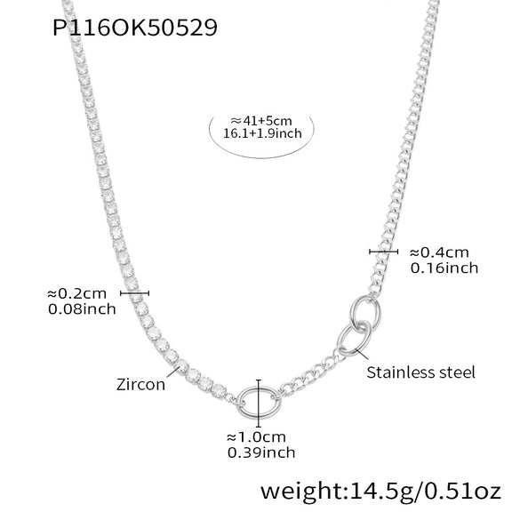 Wholesale Stainless Steel Geometric Doublelayer Stacked Necklace With Dancing Girl Pendant For Women Electroplated Luxury Style