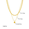 Wholesale Stainless Steel Geometric Doublelayered Round Bead Pendant Clavicle Necklace With Electroplating Treatment For Women