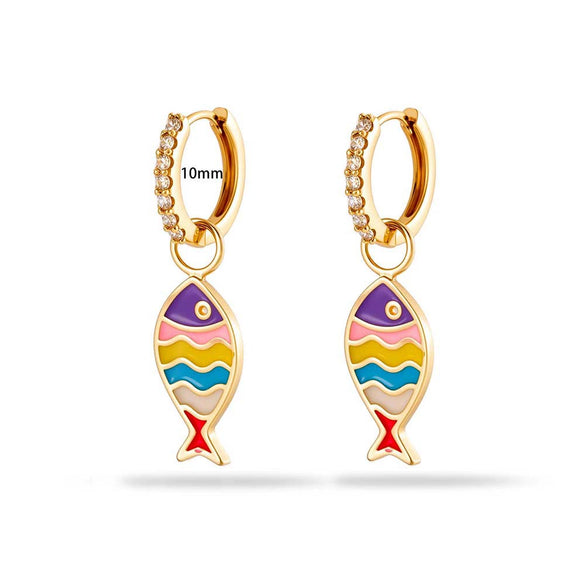 Wholesale Stainless Steel Geometric Dripping Oil Style Pierced Earrings