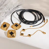 Wholesale Stainless Steel Geometric Drop Oil Earrings With Electroplating Treatment For Women
