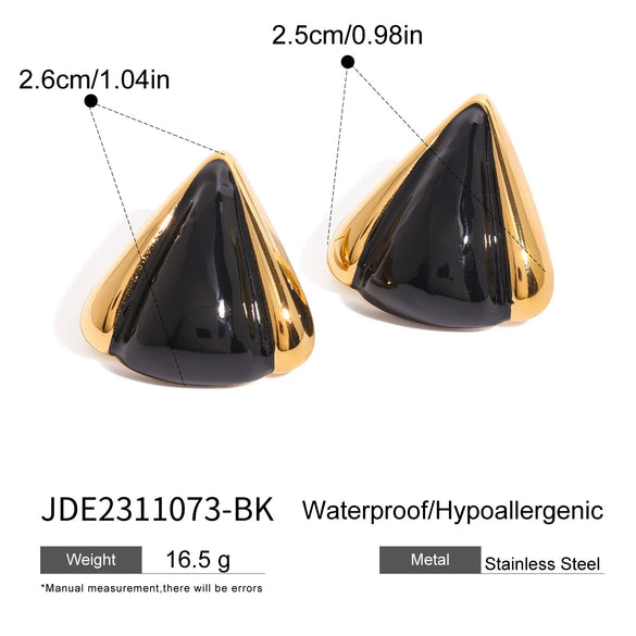 Wholesale Stainless Steel Geometric Drop Oil Triangle Earrings With Electroplating And Original Design For Women