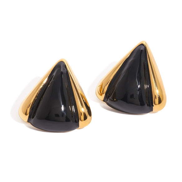 Wholesale Stainless Steel Geometric Drop Oil Triangle Earrings With Electroplating And Original Design For Women