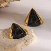Wholesale Stainless Steel Geometric Drop Oil Triangle Earrings With Electroplating And Original Design For Women