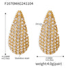 Wholesale 316L Stainless Steel Geometric Drop Shape Electroplated Women's Earrings With Mixed Color Zircon