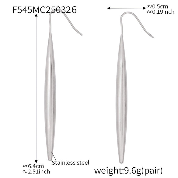 Wholesale Stainless Steel Geometric Drop Shape Tassel Long Earrings With Electroplating For Women Light Luxury Style Colorpreserving