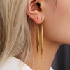 Wholesale Stainless Steel Geometric Drop Shape Tassel Long Earrings With Electroplating For Women Light Luxury Style Colorpreserving