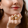 Wholesale Stainless Steel Geometric Drop Shape Zirconia Ring 18K Gold Plated For Women