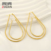 Wholesale 316L Stainless Steel Geometric Drop Shaped Women's Earrings With Electroplating