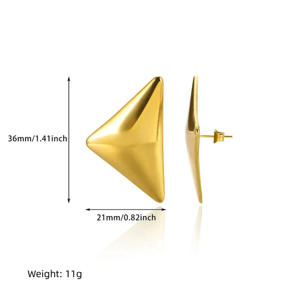Wholesale Stainless Steel Geometric Drop Triangle Earrings Retro Simple Fashion Electroplated For Women