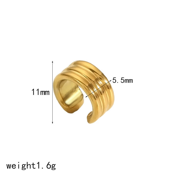 Wholesale Stainless Steel Geometric Ear Clip Earrings With Electroplating And Niche Personality Design