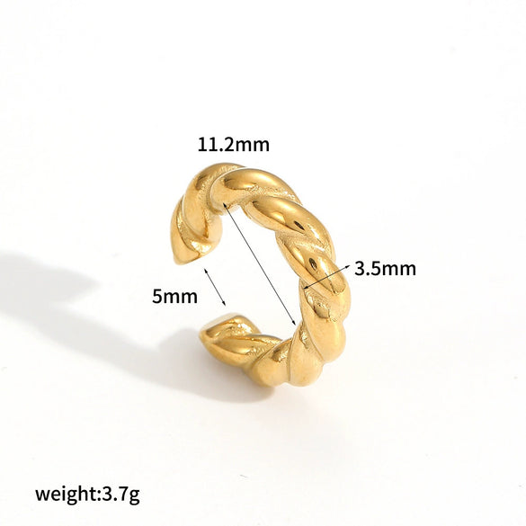 Wholesale Stainless Steel Geometric Ear Clips 18K Goldplated Electroplated Highend Women's Earrings
