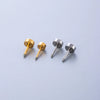 Wholesale Stainless Steel Geometric Ear Nails Screw Rod With Ball Round Pie Ear Plug Spiral Ear Needle Accessories