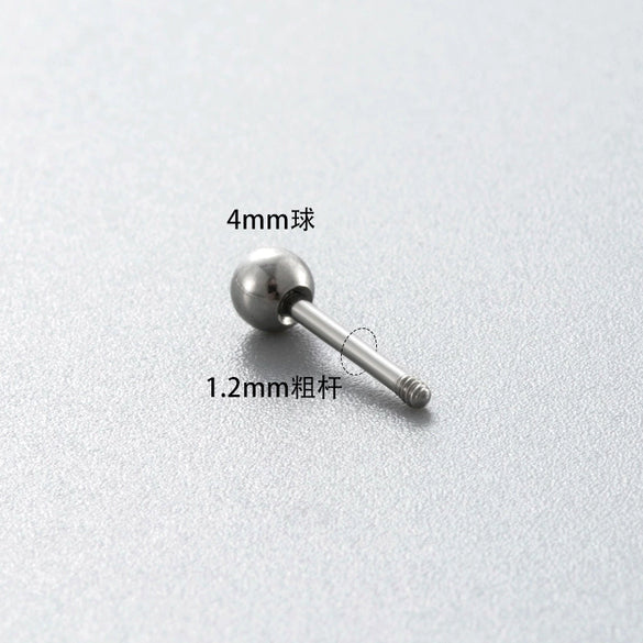 Wholesale Stainless Steel Geometric Ear Nails Screw Rod With Ball Round Pie Ear Plug Spiral Ear Needle Accessories