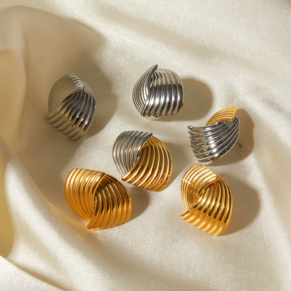 Wholesale Stainless Steel Geometric Earrings Electroplated For Women