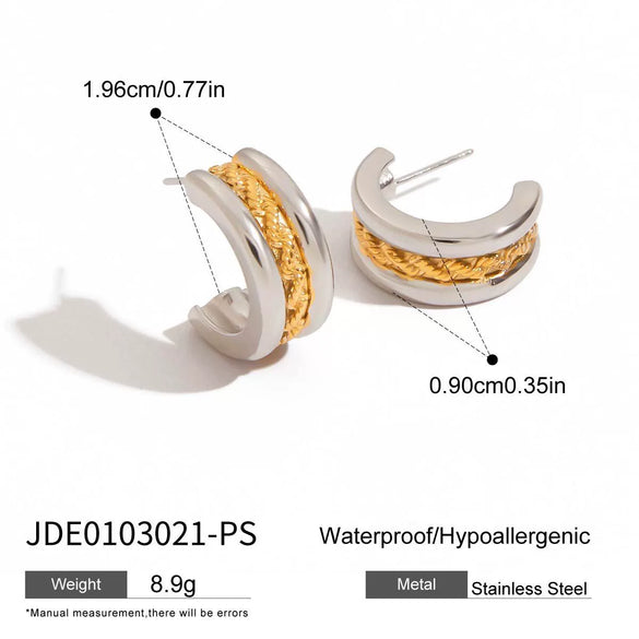 Wholesale Stainless Steel Geometric Earrings Electroplated Jewelry For Women