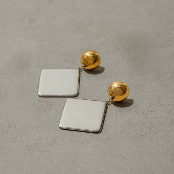 Wholesale Stainless Steel Geometric Earrings Electroplated Light Luxury Design For Women