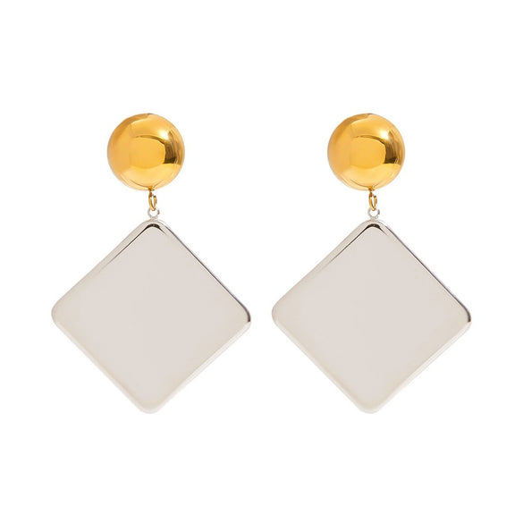 Wholesale Stainless Steel Geometric Earrings Electroplated Light Luxury Design For Women