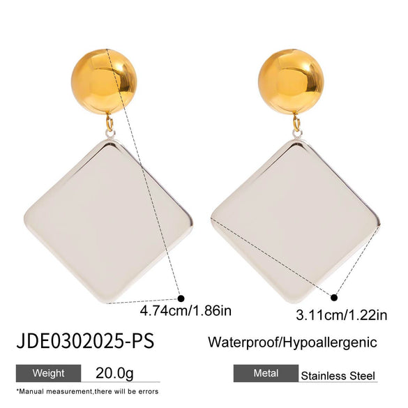 Wholesale Stainless Steel Geometric Earrings Electroplated Light Luxury Design For Women